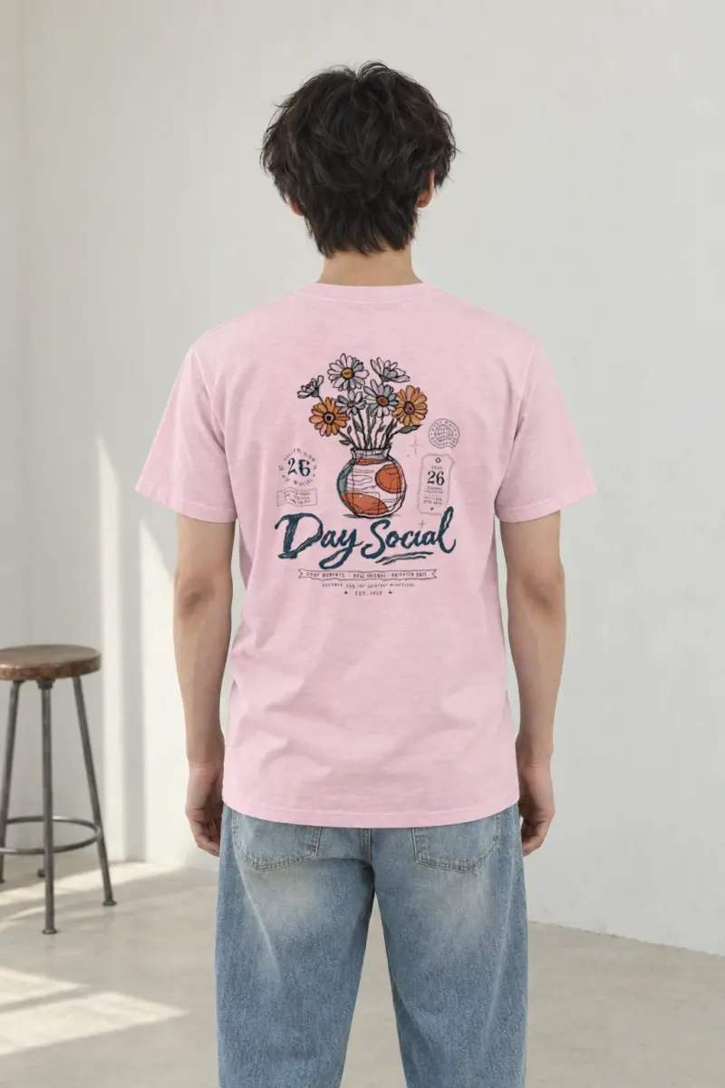"Day Social Bouquet" Heavyweight Unisex Crewneck T-shirt