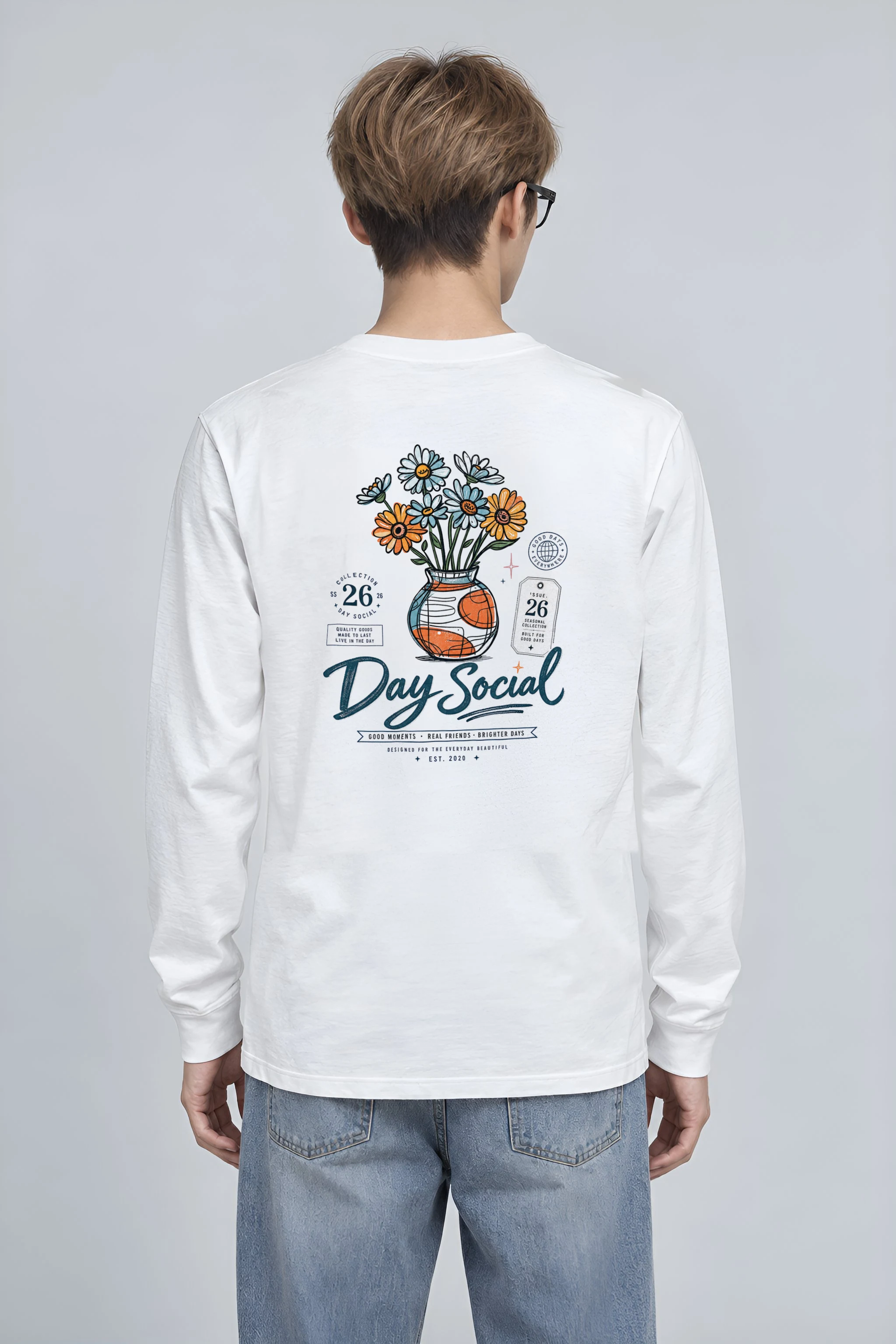 "Day Social Bouquet" Unisex Longsleeve T-shirt