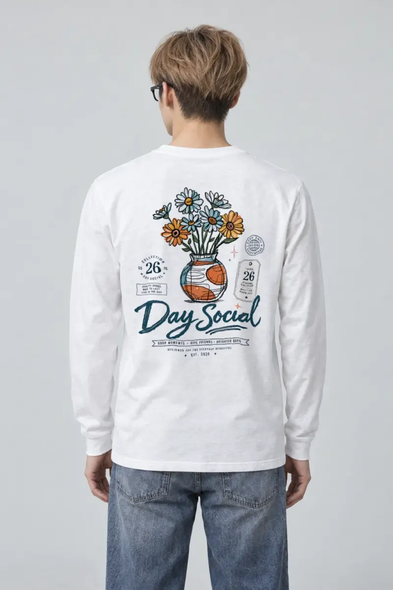 "Day Social Bouquet" Unisex Longsleeve T-shirt | Gildan 2400