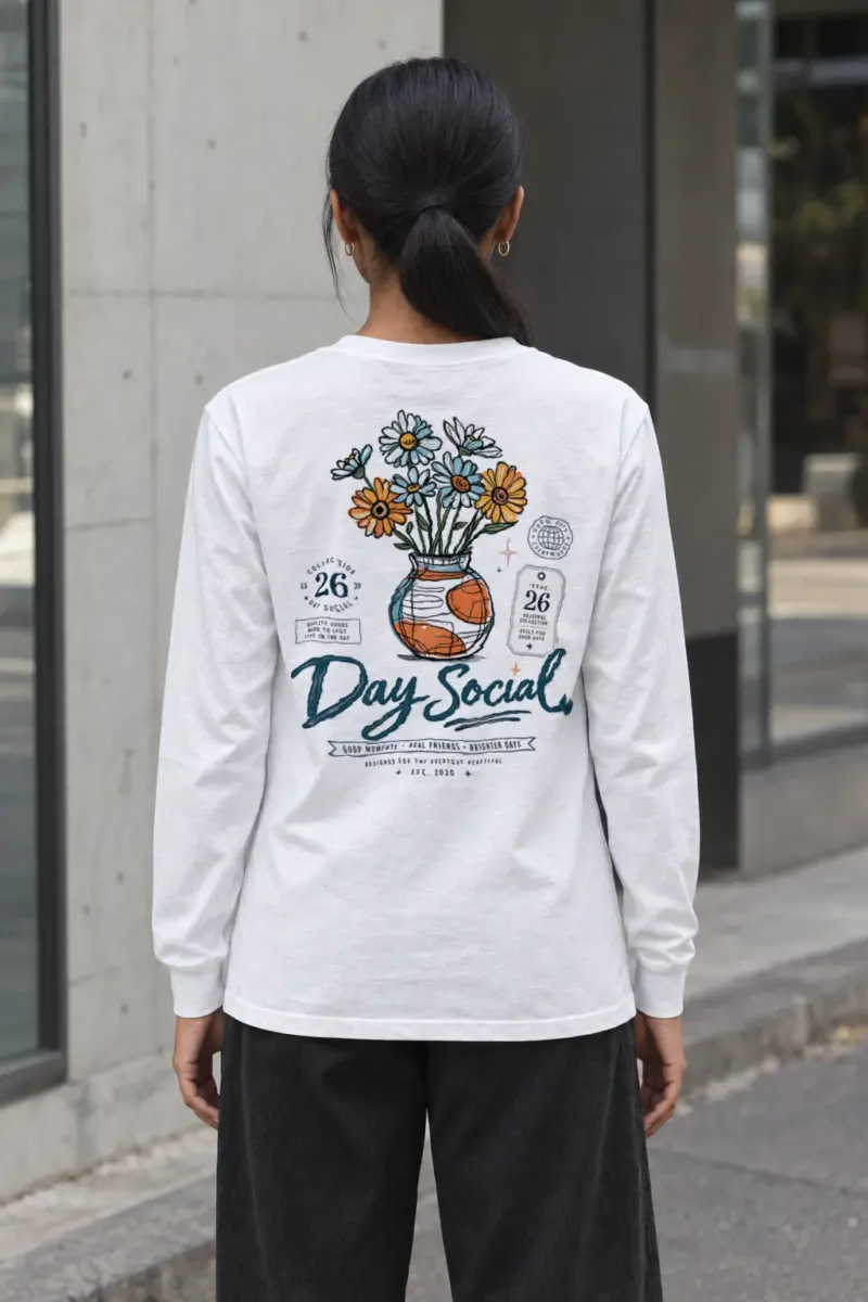 "Day Social Bouquet" Unisex Longsleeve T-shirt | Gildan 2400