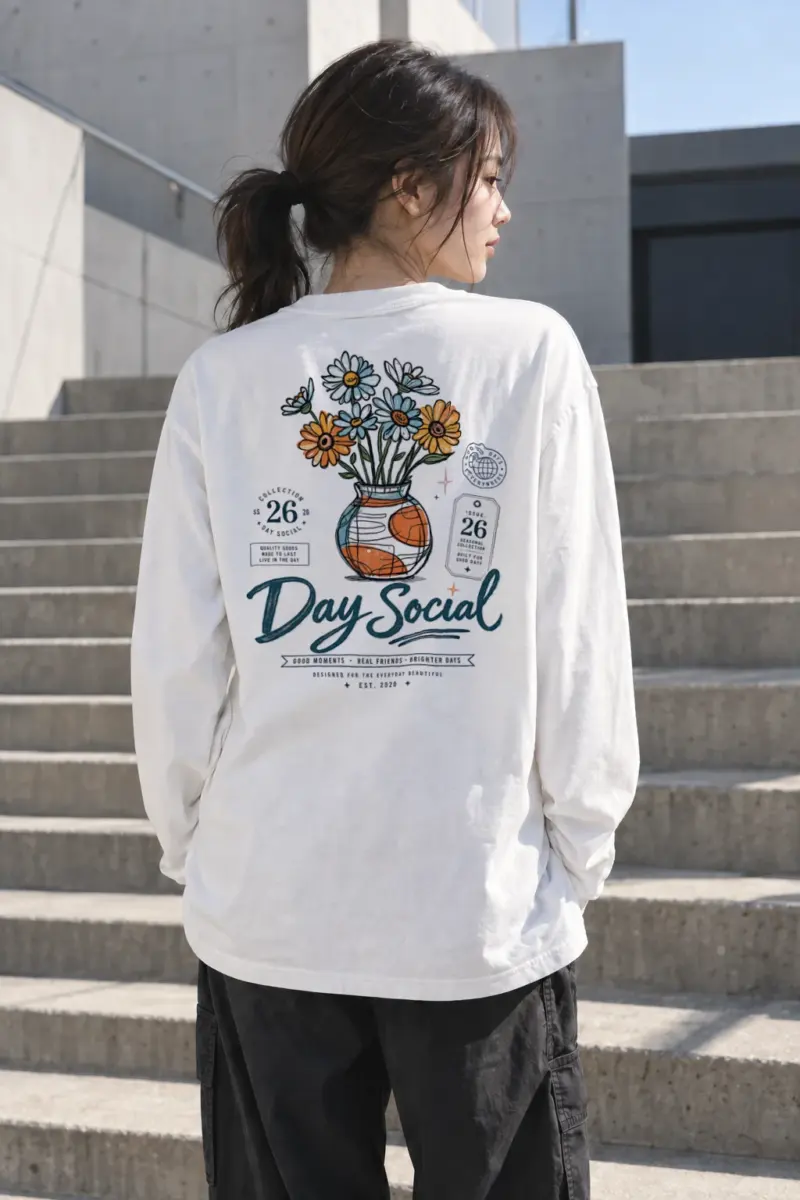 "Day Social Bouquet" Unisex Longsleeve T-shirt | Gildan 2400