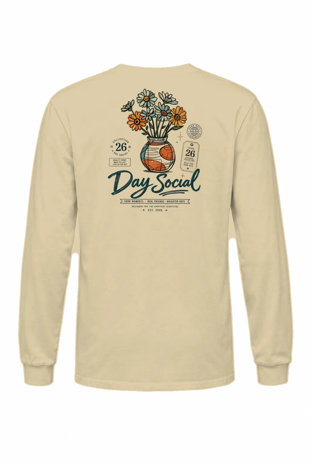 "Day Social Bouquet" Unisex Longsleeve T-shirt | Gildan 2400