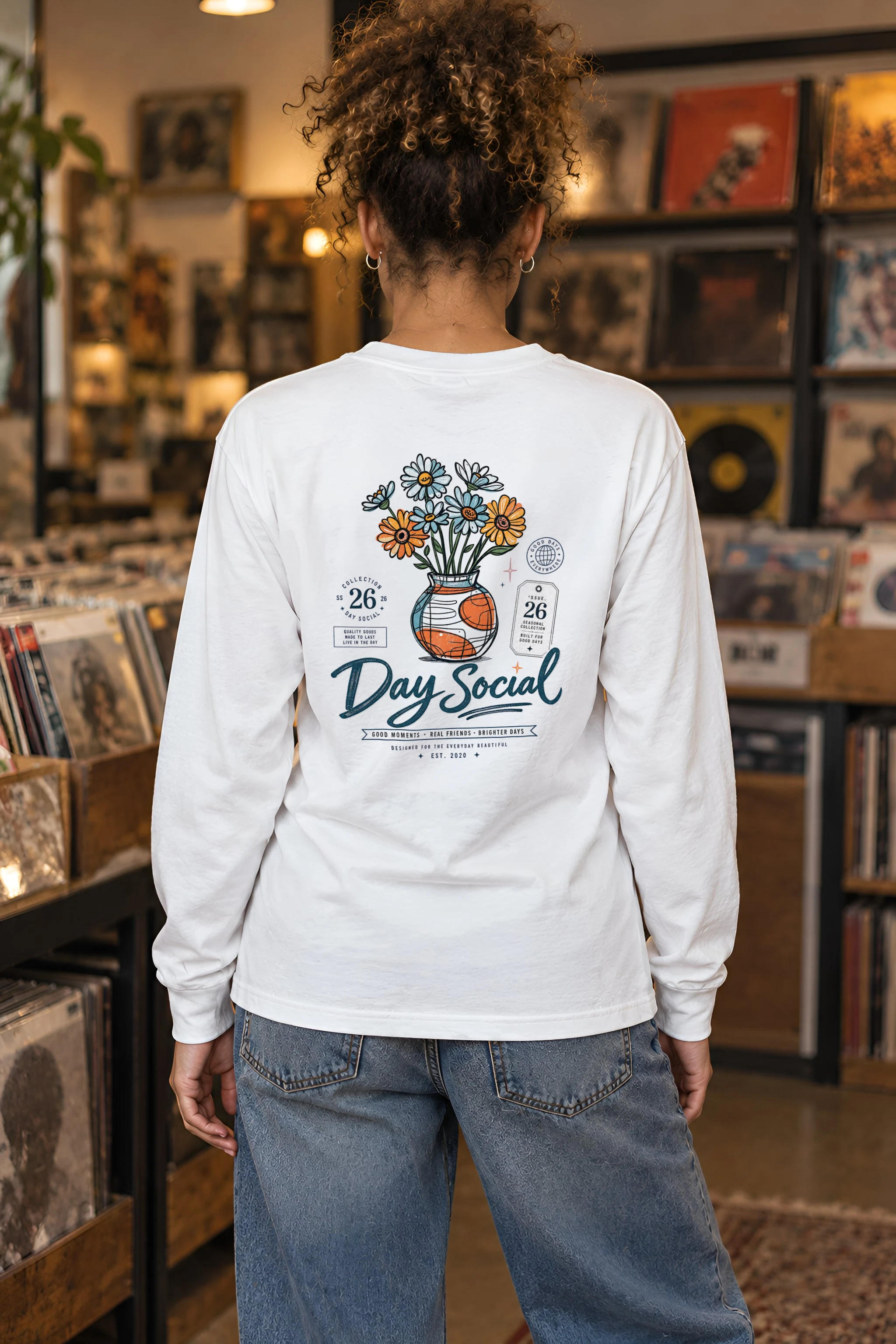 "Day Social Bouquet" Unisex Longsleeve T-shirt