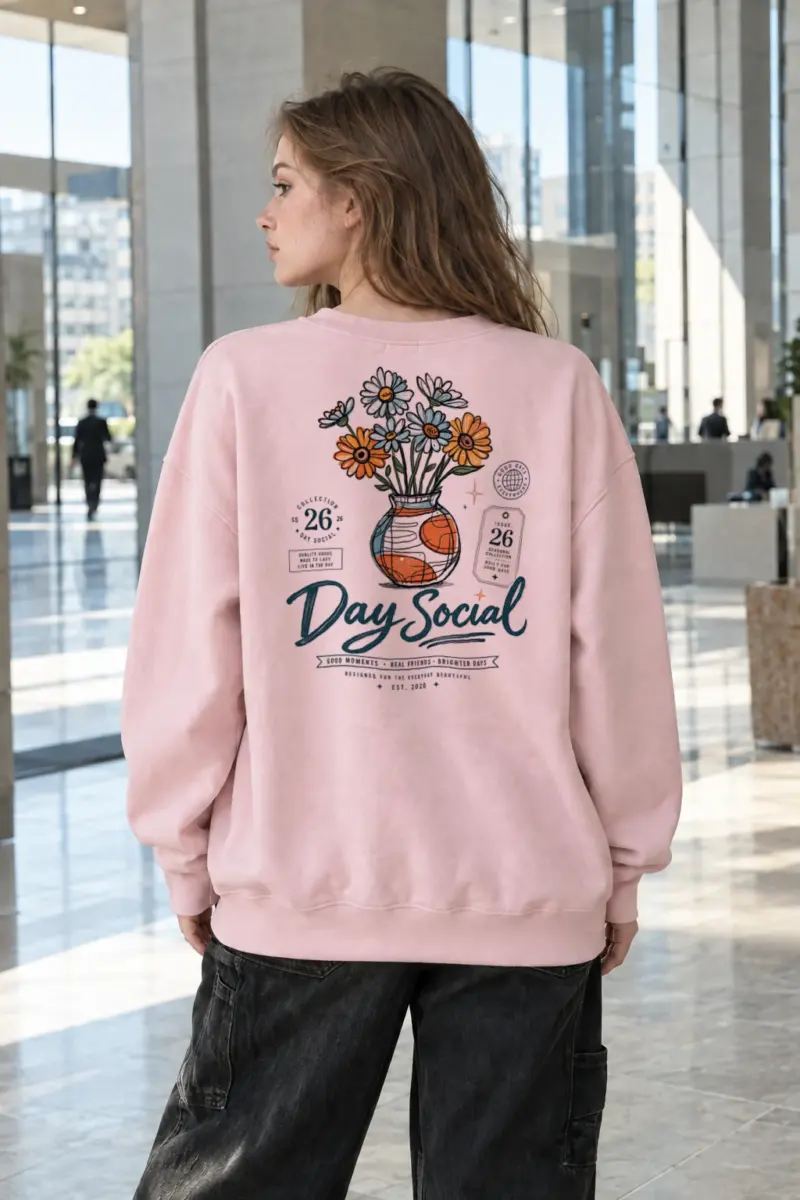 "Day Social Daisies" Heavy Blend Unisex Crewneck Sweatshirt | Gildan 18000
