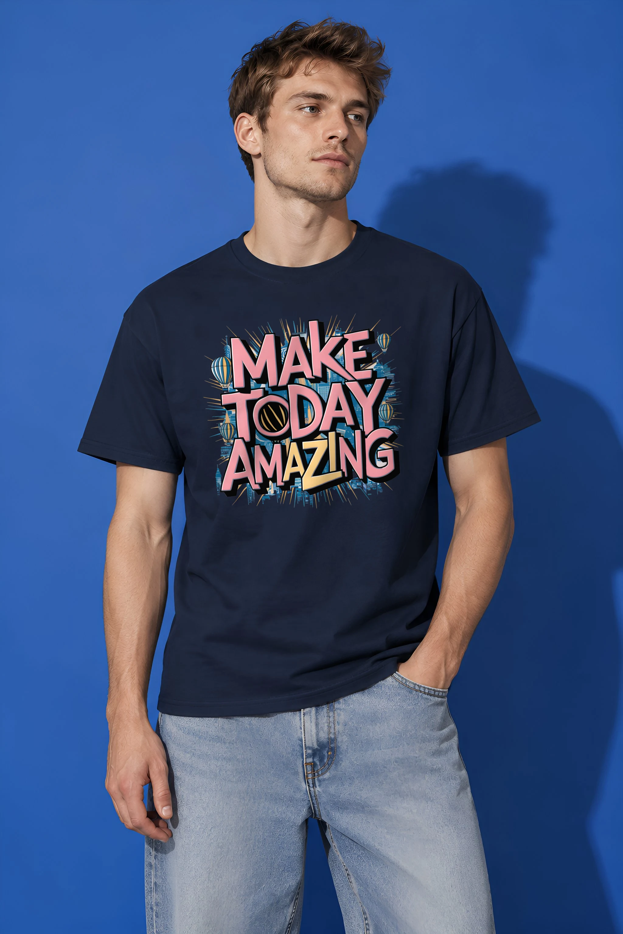 "Daybreak Skyline" Heavyweight Unisex Crewneck T-shirt