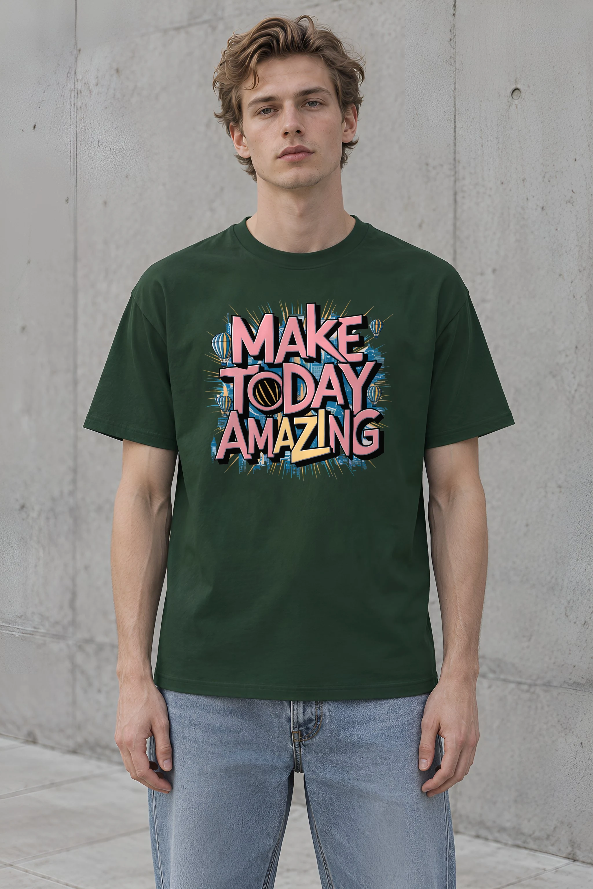 "Daybreak Skyline" Heavyweight Unisex Crewneck T-shirt