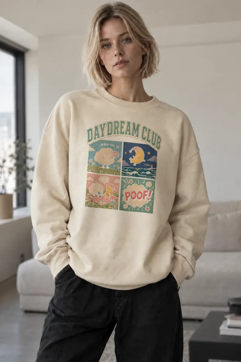 “Daydream Club” Unisex Sponge Fleece Crewneck Sweatshirt | Bella + Canvas 3901
