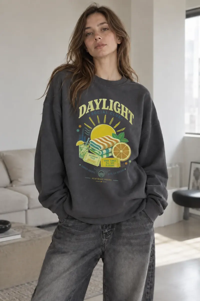 "Daylight Social Club" Unisex Sponge Fleece Crewneck Sweatshirt | Bella + Canvas 3901