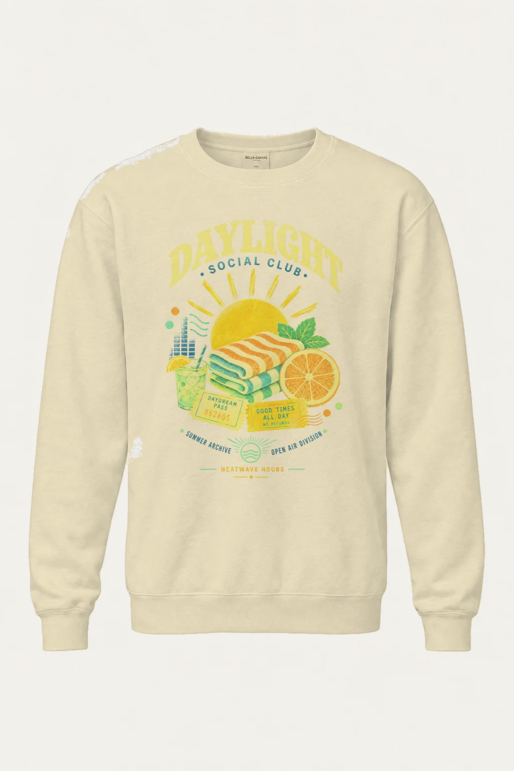 "Daylight Social Club" Unisex Sponge Fleece Crewneck Sweatshirt | Bella + Canvas 3901