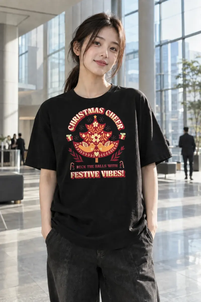 "Deck The Halls" Heavyweight Unisex Crewneck T-shirt | Gildan 5000