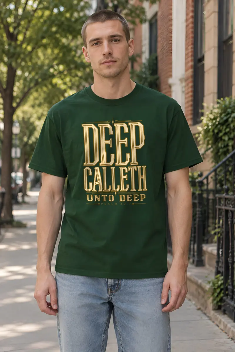 "Deep Calleth Unto Deep" Heavyweight Unisex Crewneck T-shirt