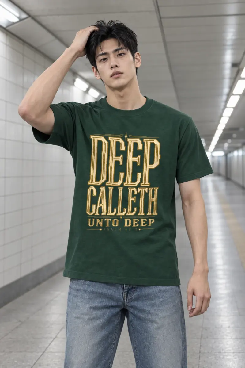 “Deep Calleth Unto Deep” Heavyweight Unisex Crewneck T-shirt
