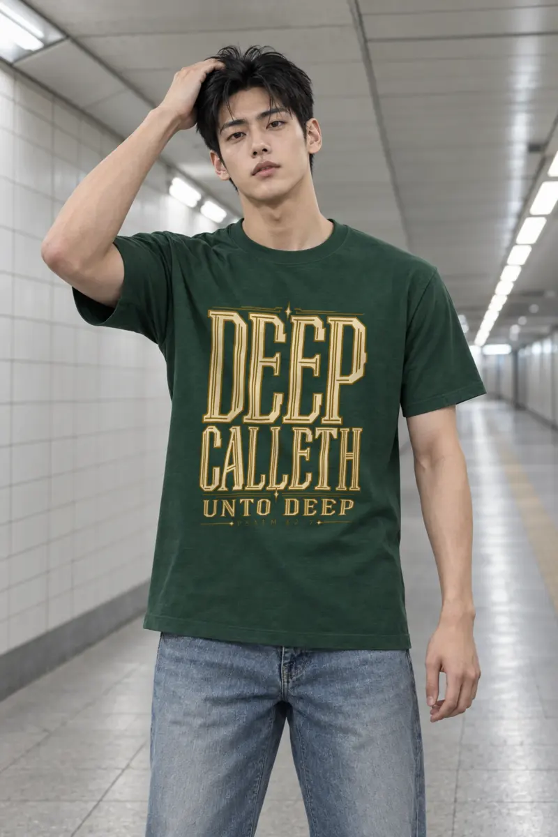 "Deep Calleth Unto Deep" Heavyweight Unisex Crewneck T-shirt