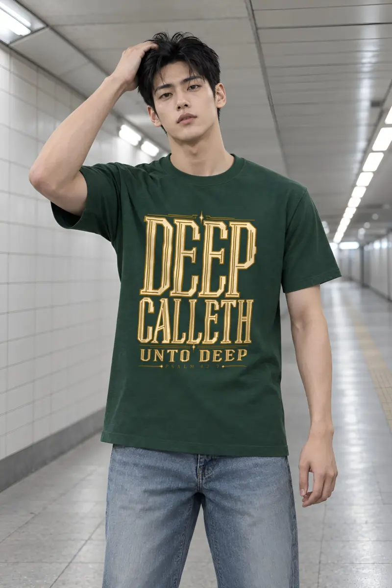 "Deep Calleth Unto Deep" Heavyweight Unisex Crewneck T-shirt