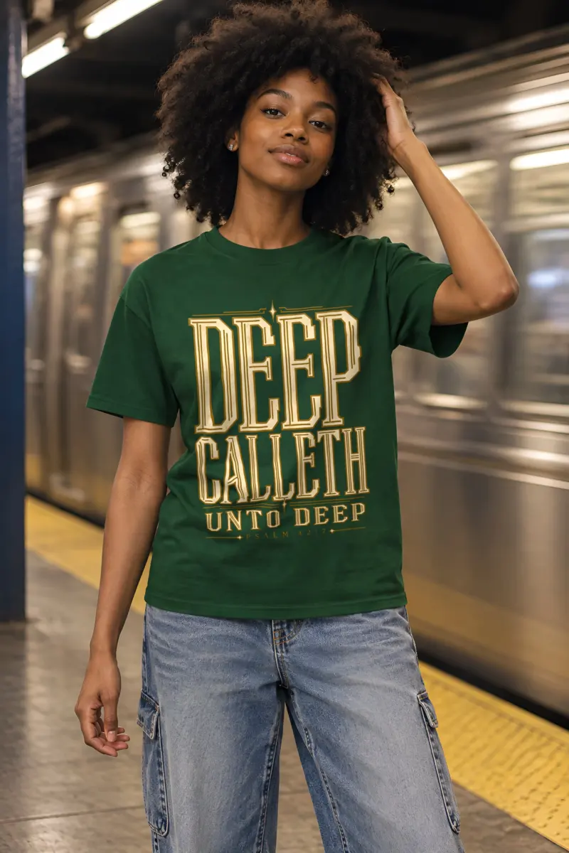 "Deep Calleth Unto Deep" Heavyweight Unisex Crewneck T-shirt