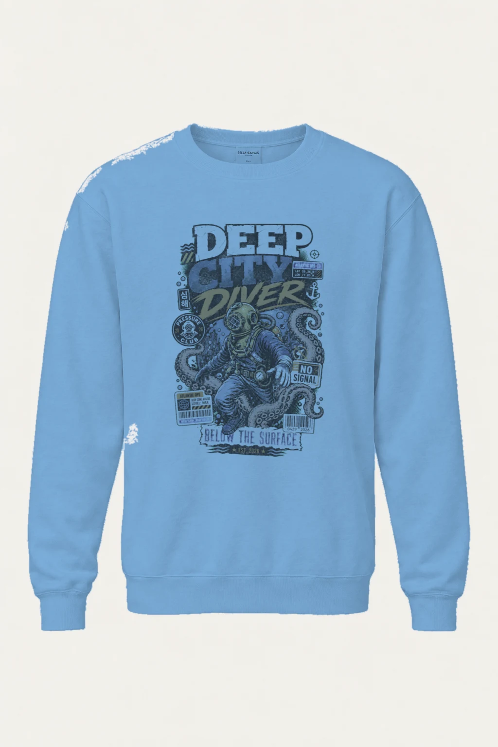 "Deep City Diver" Heavy Blend Unisex Crewneck Sweatshirt | Gildan 18000