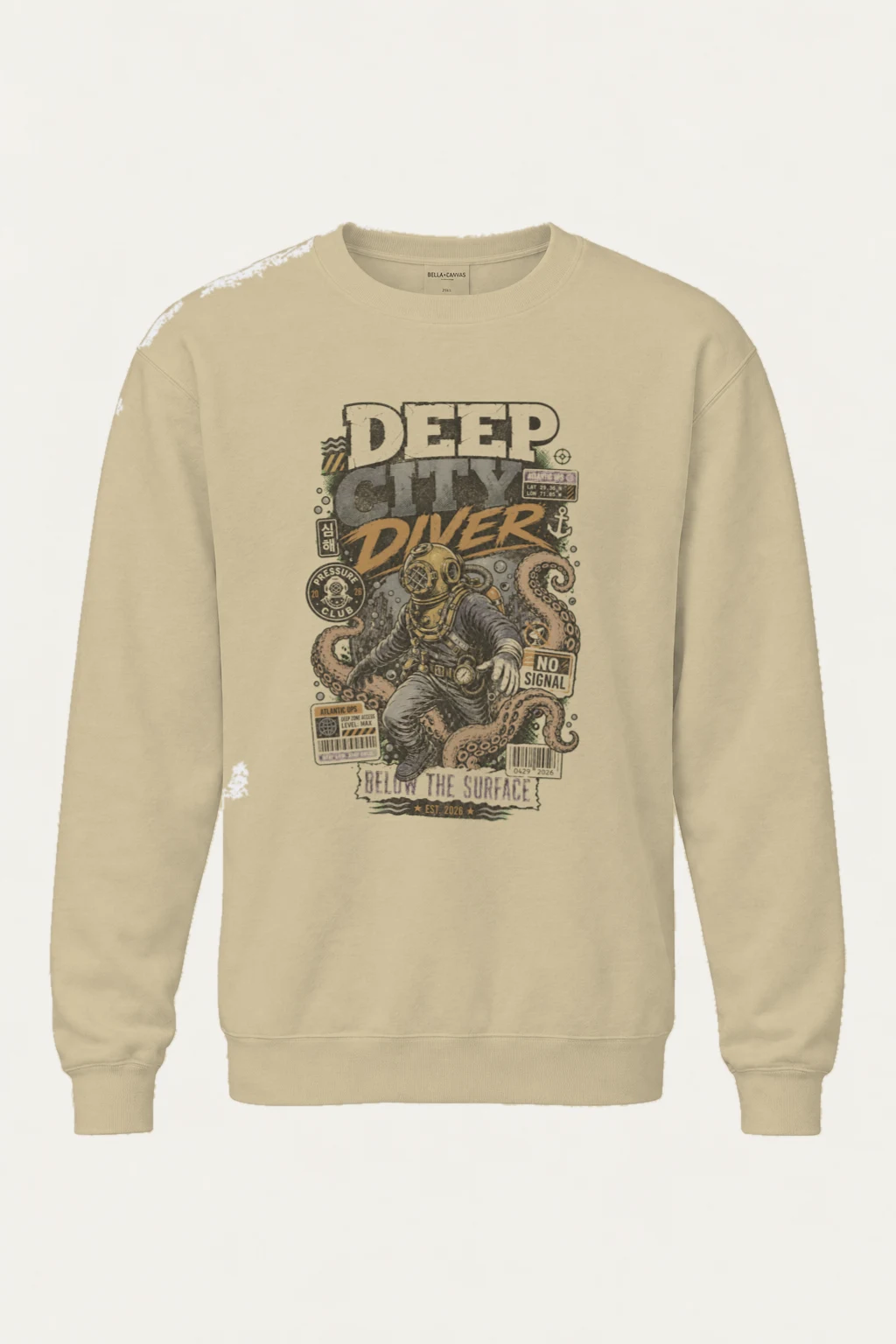"Deep City Diver" Heavy Blend Unisex Crewneck Sweatshirt | Gildan 18000