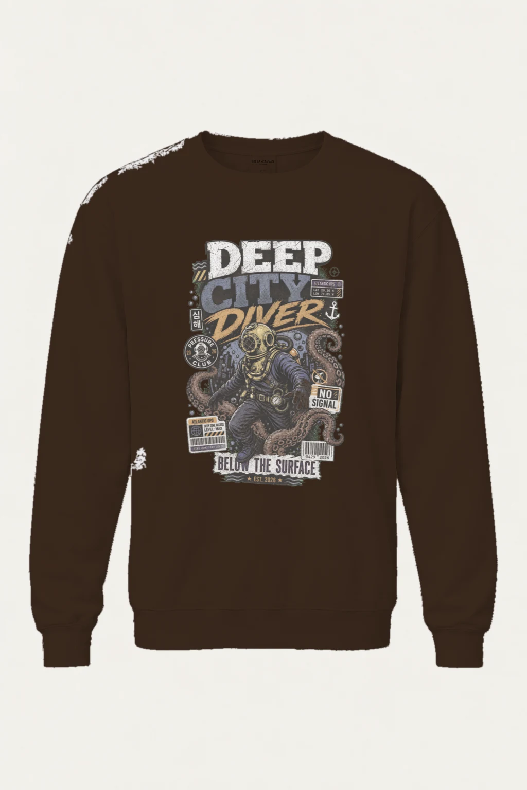 "Deep City Diver" Heavy Blend Unisex Crewneck Sweatshirt | Gildan 18000