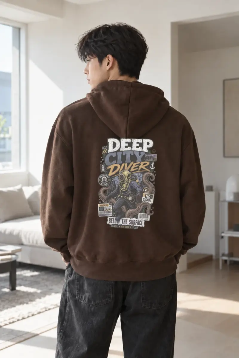"Deep City Diver" Heavy Blend Unisex Pullover Hoodie | Gildan 18500