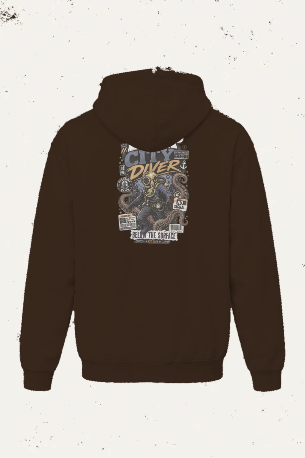 "Deep City Diver" Heavy Blend Unisex Pullover Hoodie | Gildan 18500