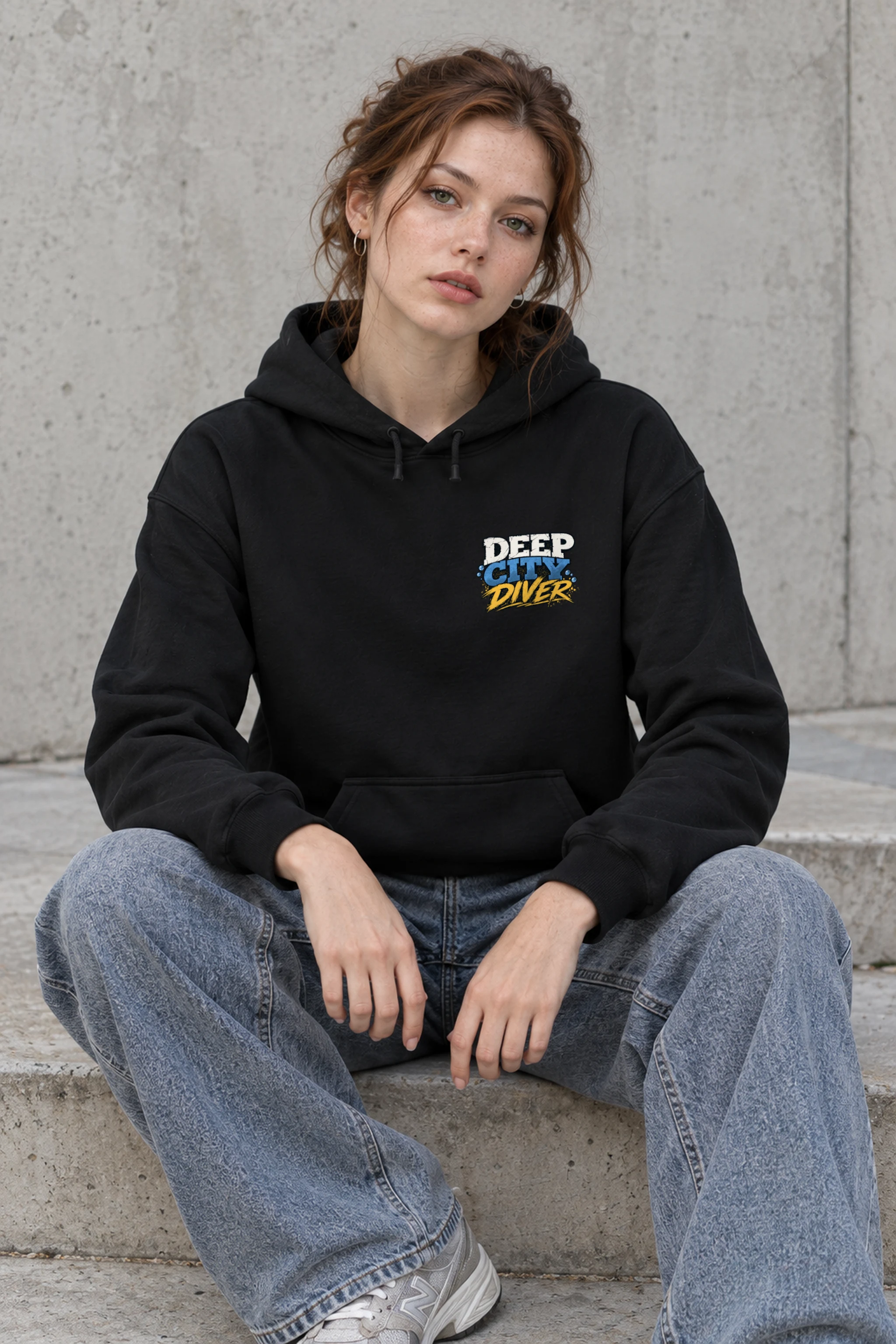 "Deep City Diver" Heavy Blend Unisex Pullover Hoodie