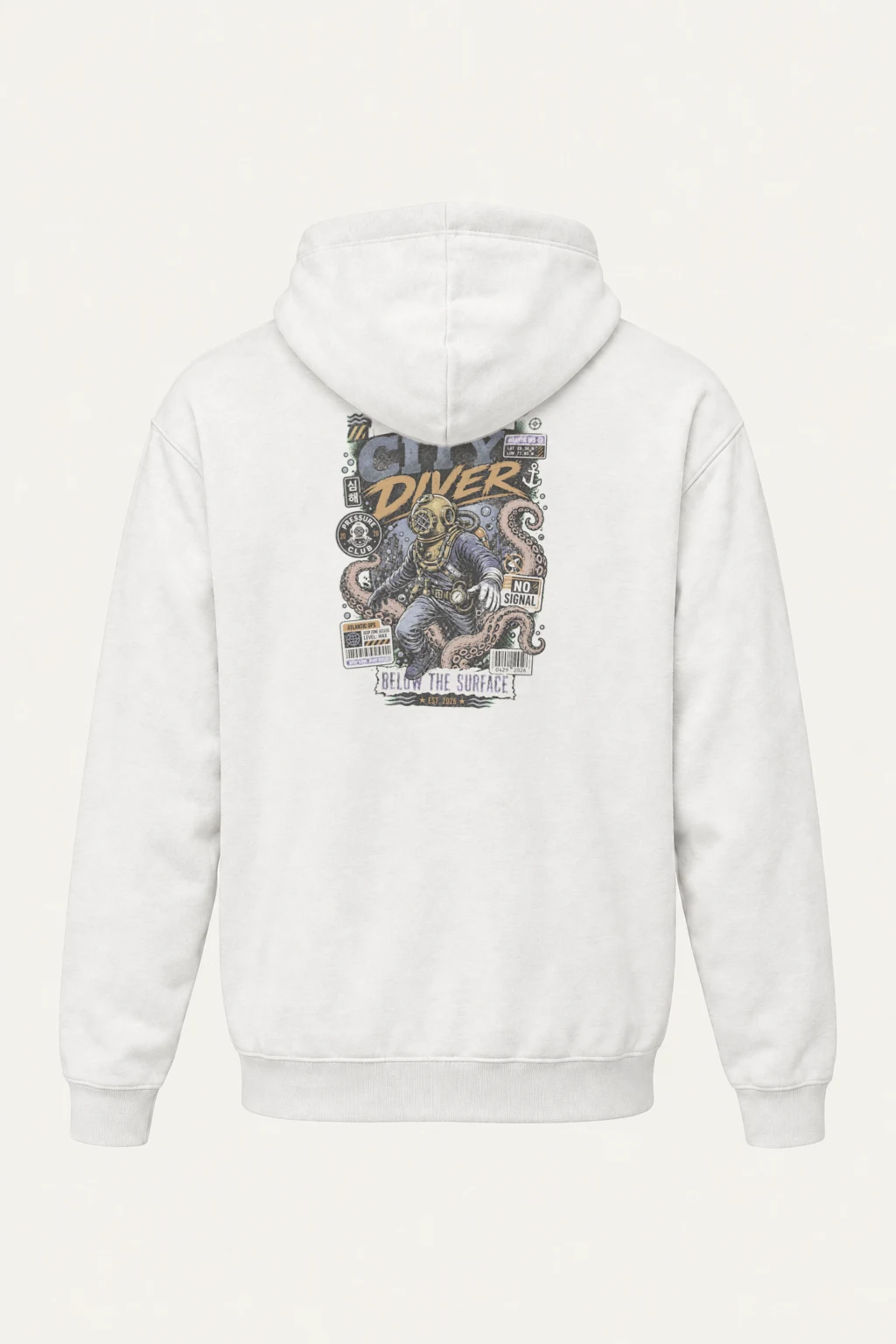 "Deep City Diver" Heavy Blend Unisex Pullover Hoodie | Gildan 18500