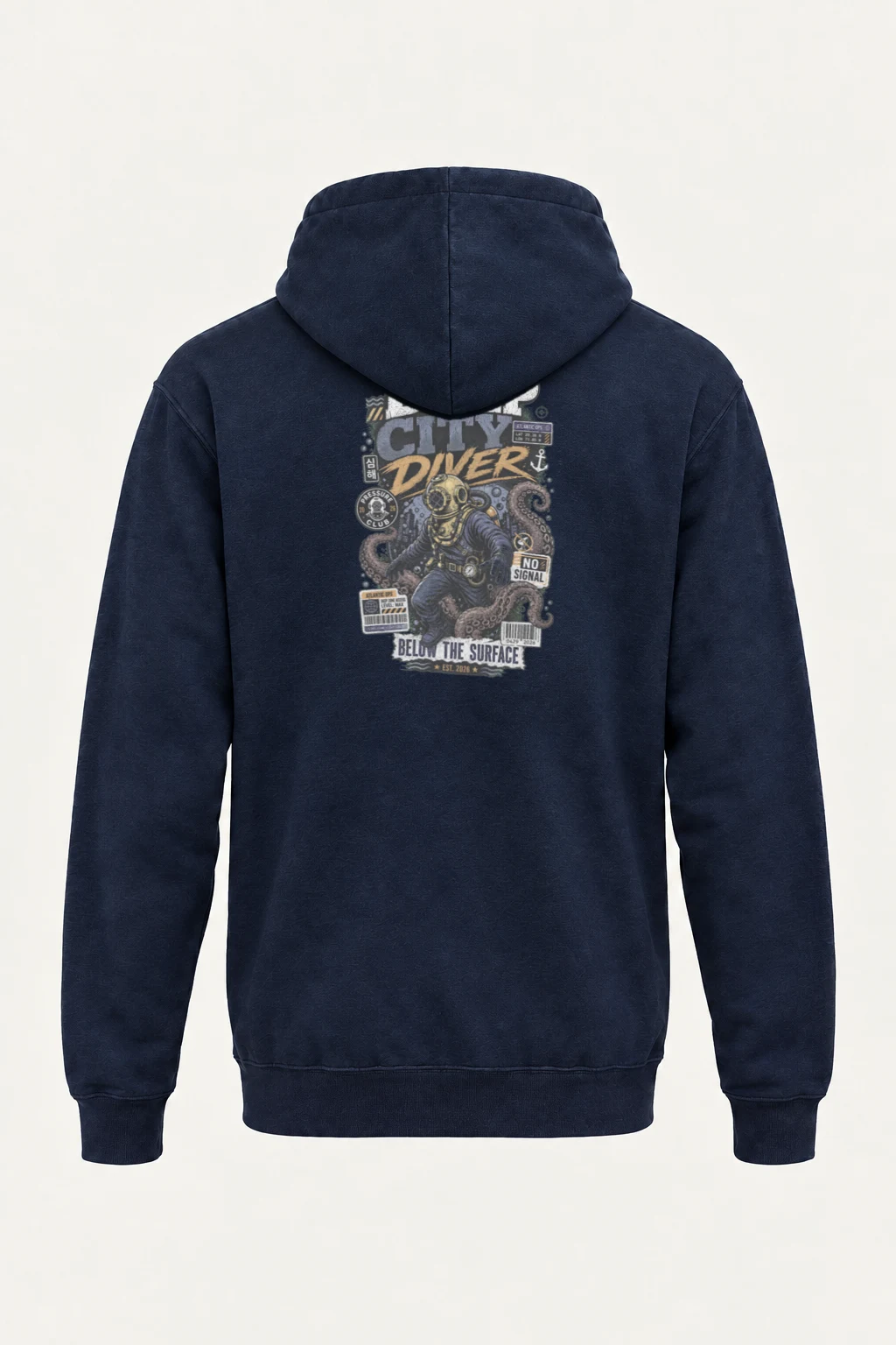 "Deep City Diver" Heavy Blend Unisex Pullover Hoodie | Gildan 18500