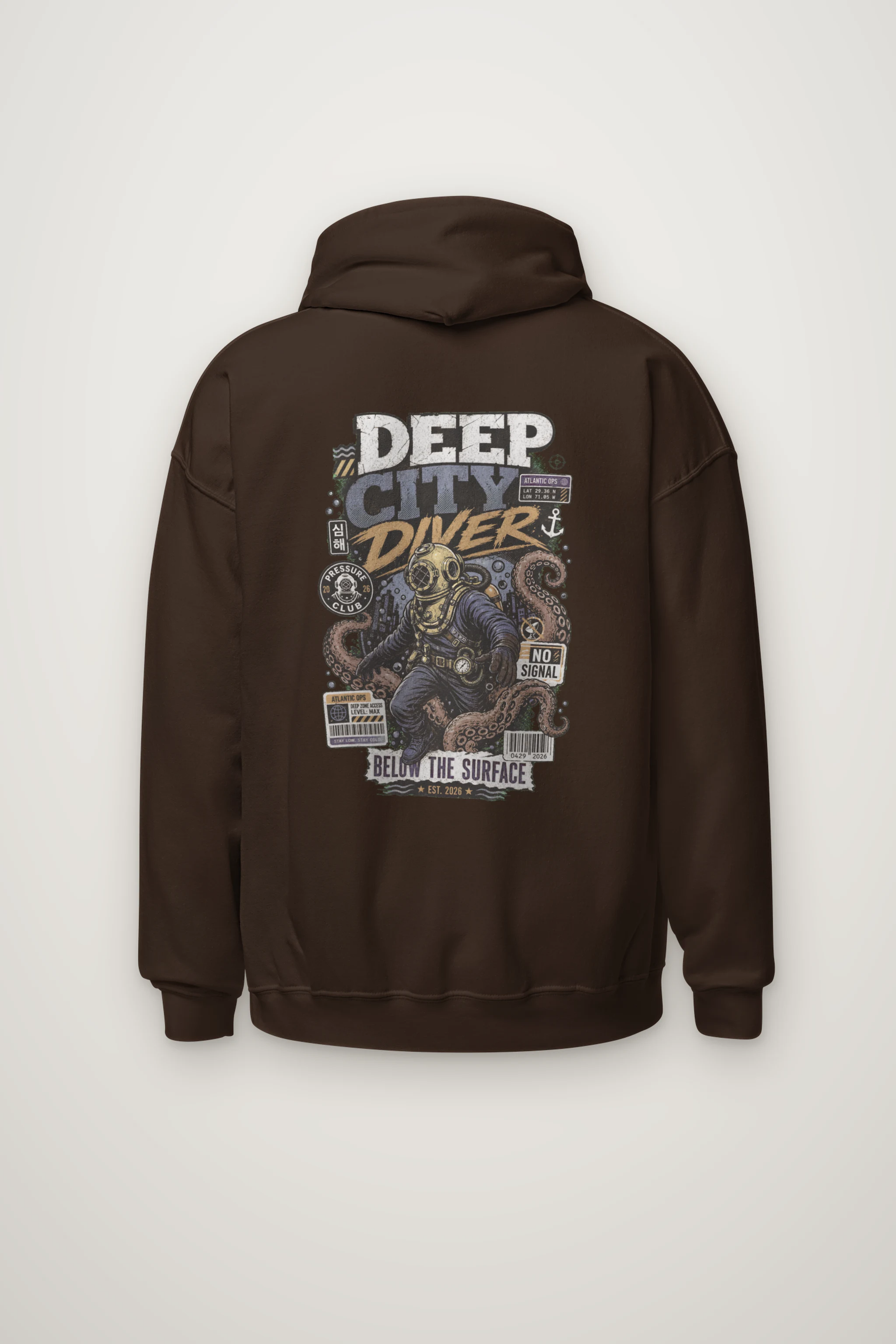 "Deep City Diver" Heavy Blend Unisex Pullover Hoodie