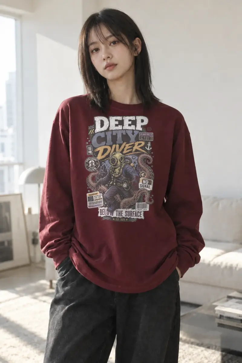 "Deep City Diver" Unisex Longsleeve T-shirt | Gildan 2400