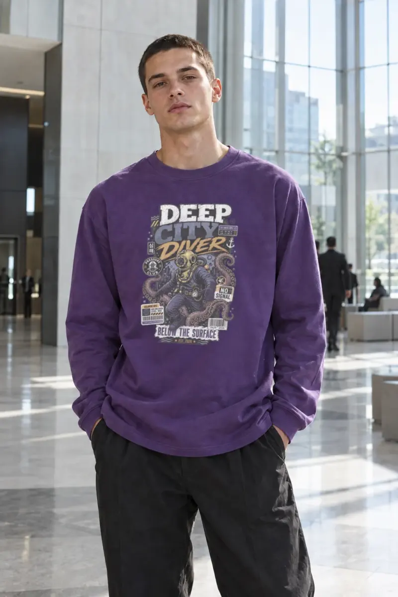 “Deep City Diver” Unisex Longsleeve T-shirt | Gildan 2400