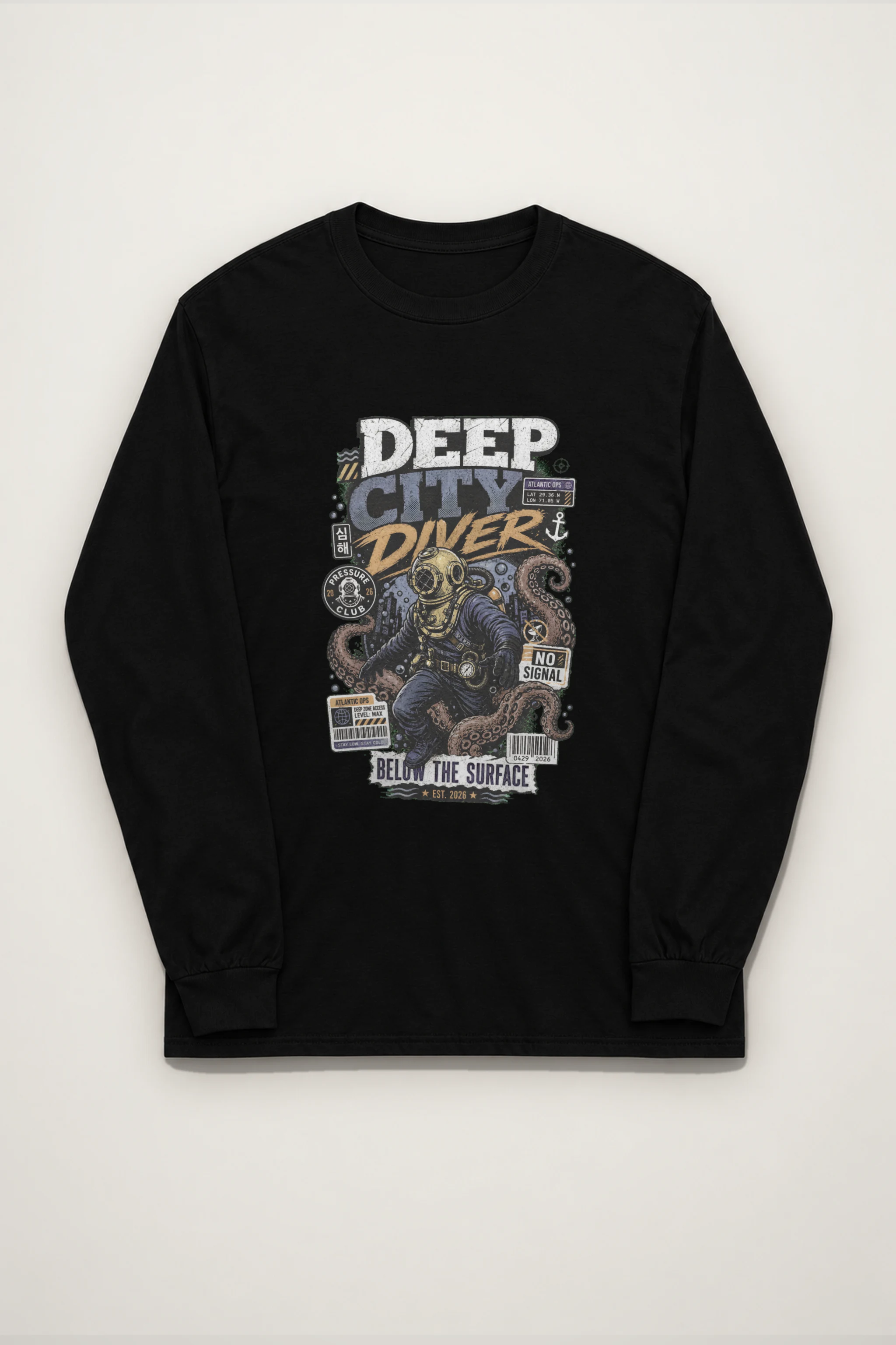 "Deep City Diver" Unisex Longsleeve T-shirt