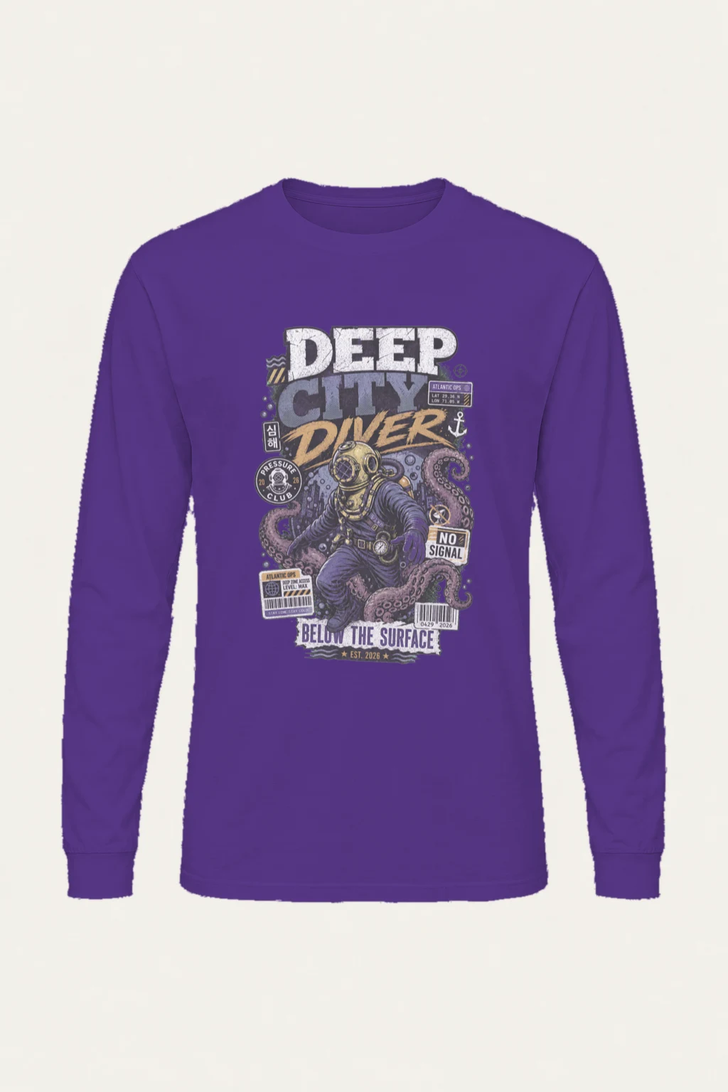 "Deep City Diver" Unisex Longsleeve T-shirt | Gildan 2400