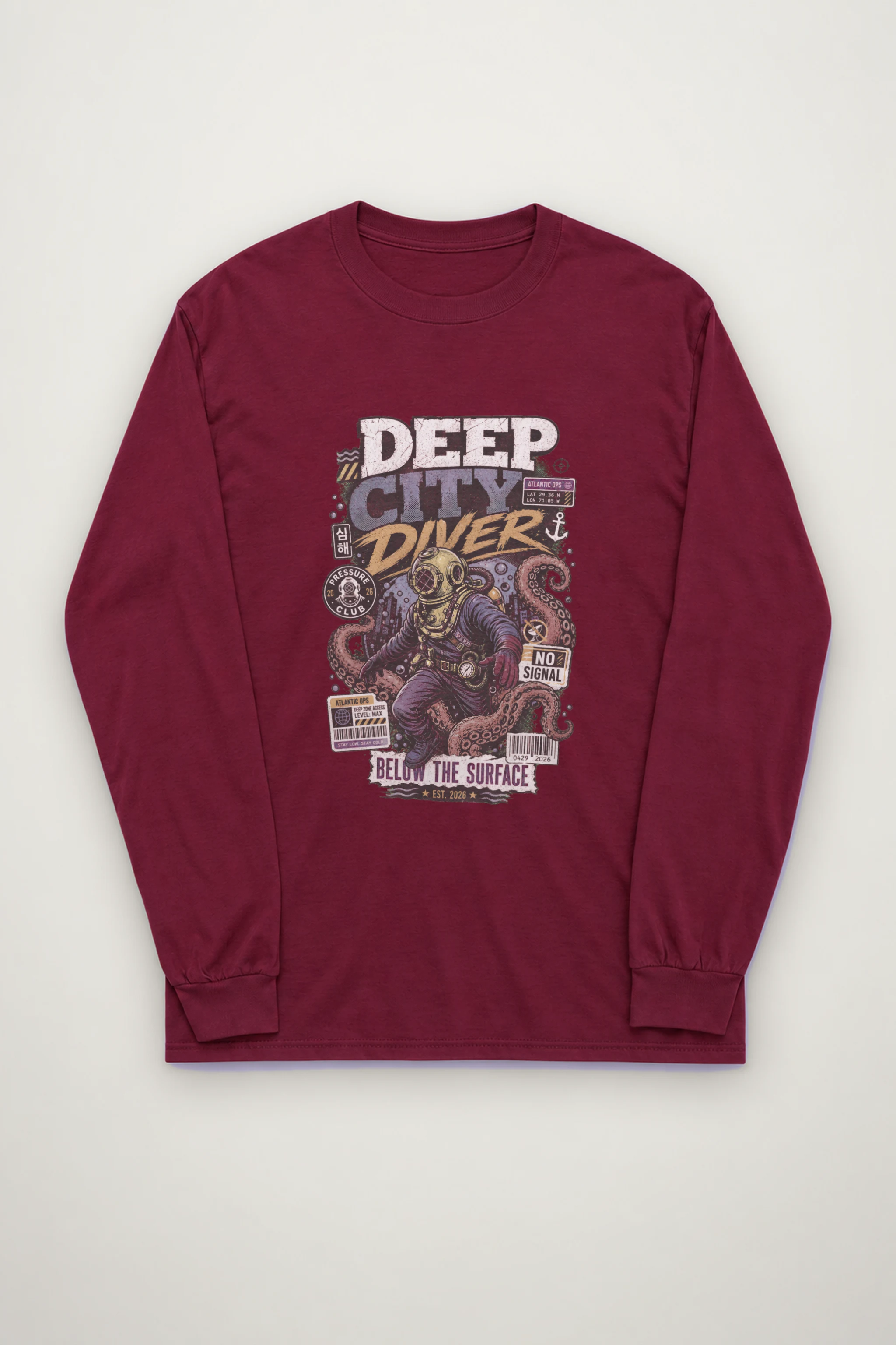 "Deep City Diver" Unisex Longsleeve T-shirt