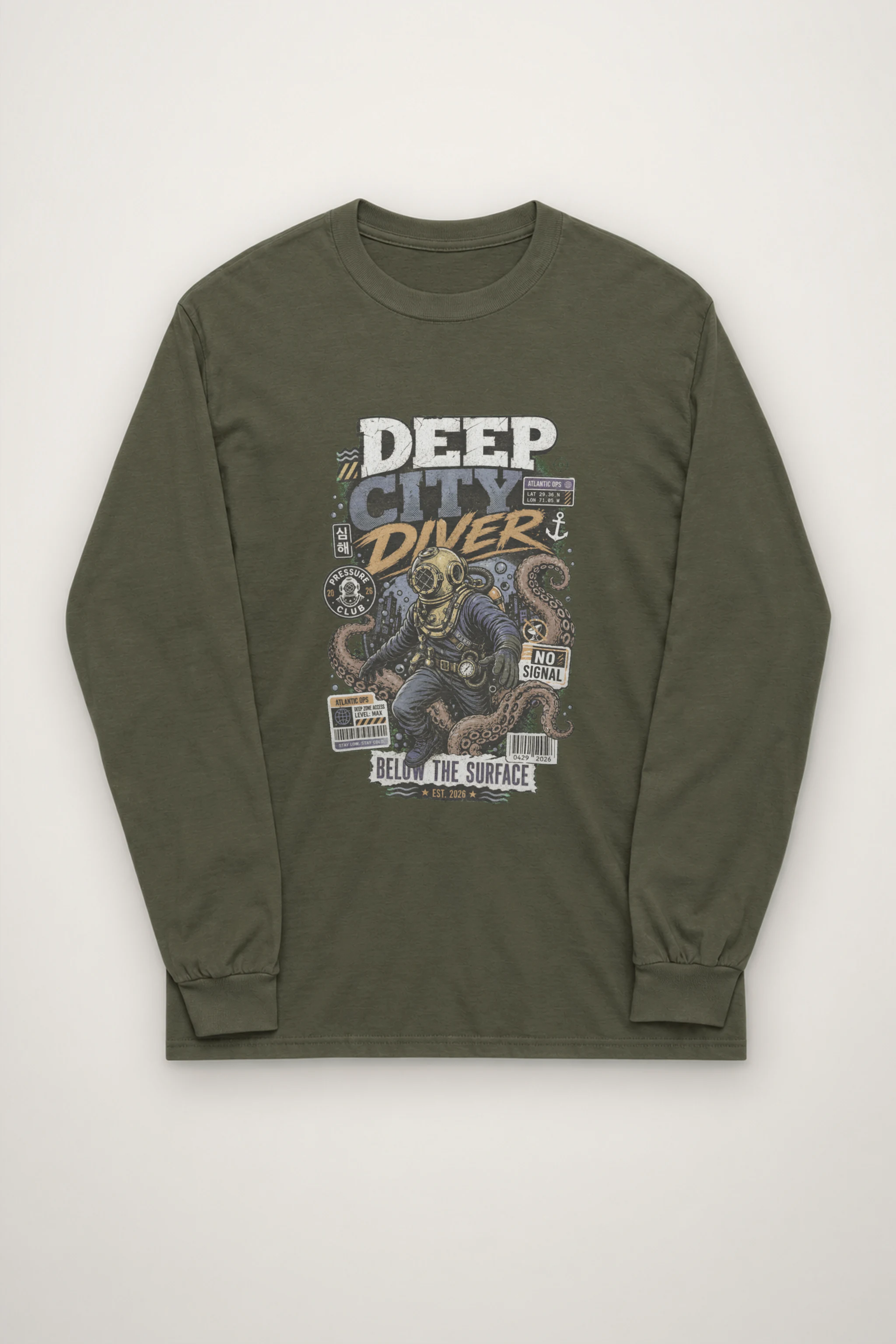 "Deep City Diver" Unisex Longsleeve T-shirt