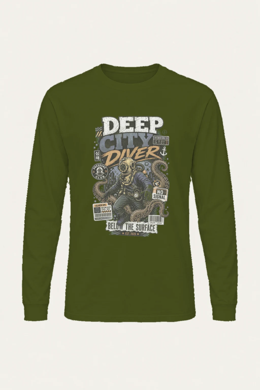 "Deep City Diver" Unisex Longsleeve T-shirt | Gildan 2400