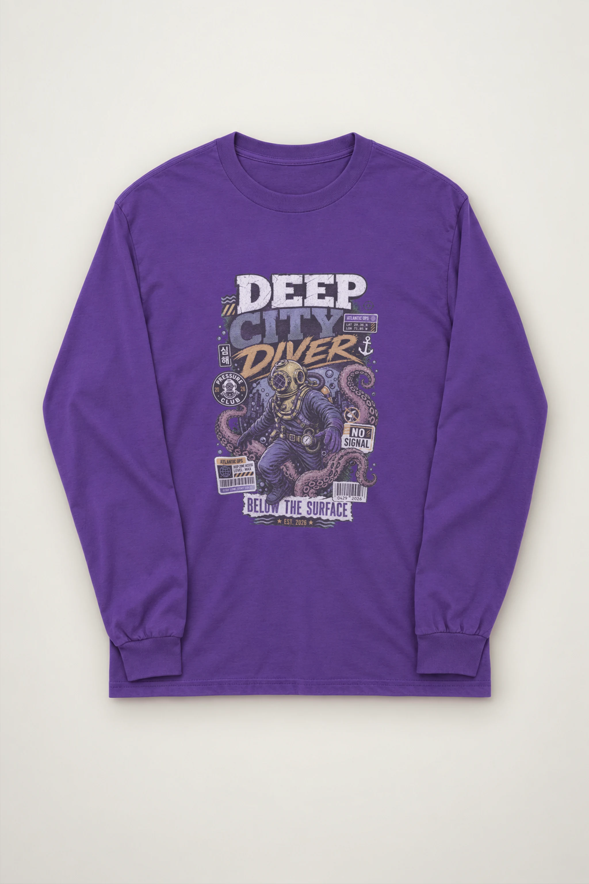"Deep City Diver" Unisex Longsleeve T-shirt