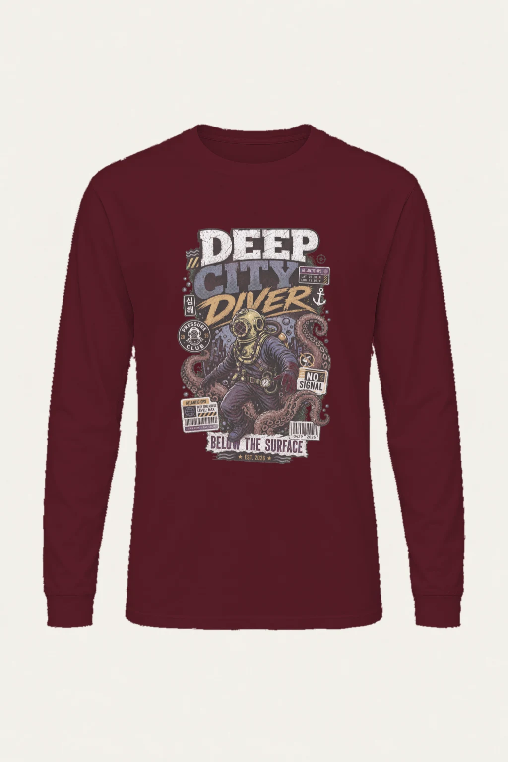 "Deep City Diver" Unisex Longsleeve T-shirt | Gildan 2400