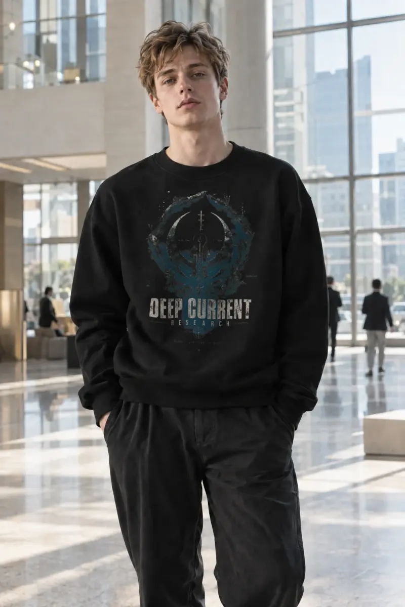 "Deep Current Research" Heavy Blend Unisex Crewneck Sweatshirt | Gildan 18000