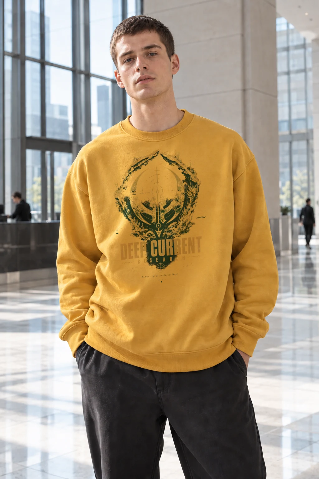 "Deep Current Research" Heavy Blend Unisex Crewneck Sweatshirt | Gildan 18000