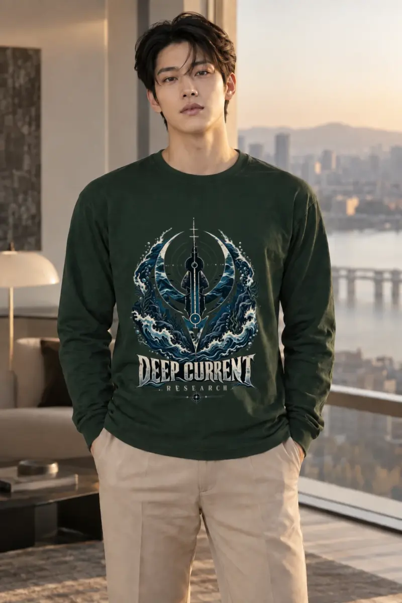 "Deep Current Research" Unisex Longsleeve T-shirt | Gildan 2400