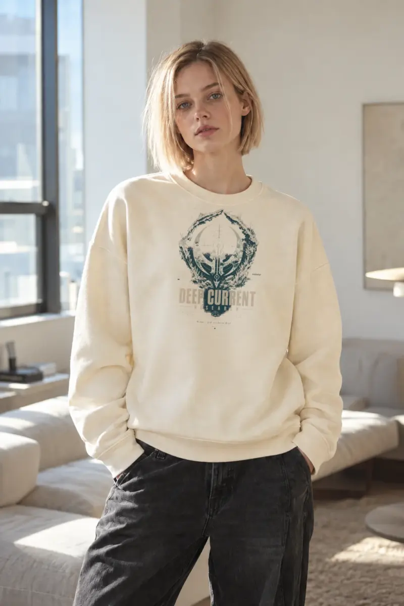 "Deep Current Research" Unisex Sponge Fleece Crewneck Sweatshirt | Bella + Canvas 3901