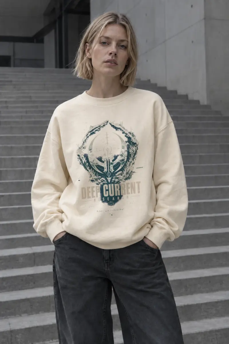 "Deep Current Research" Unisex Sponge Fleece Crewneck Sweatshirt | Bella + Canvas 3901