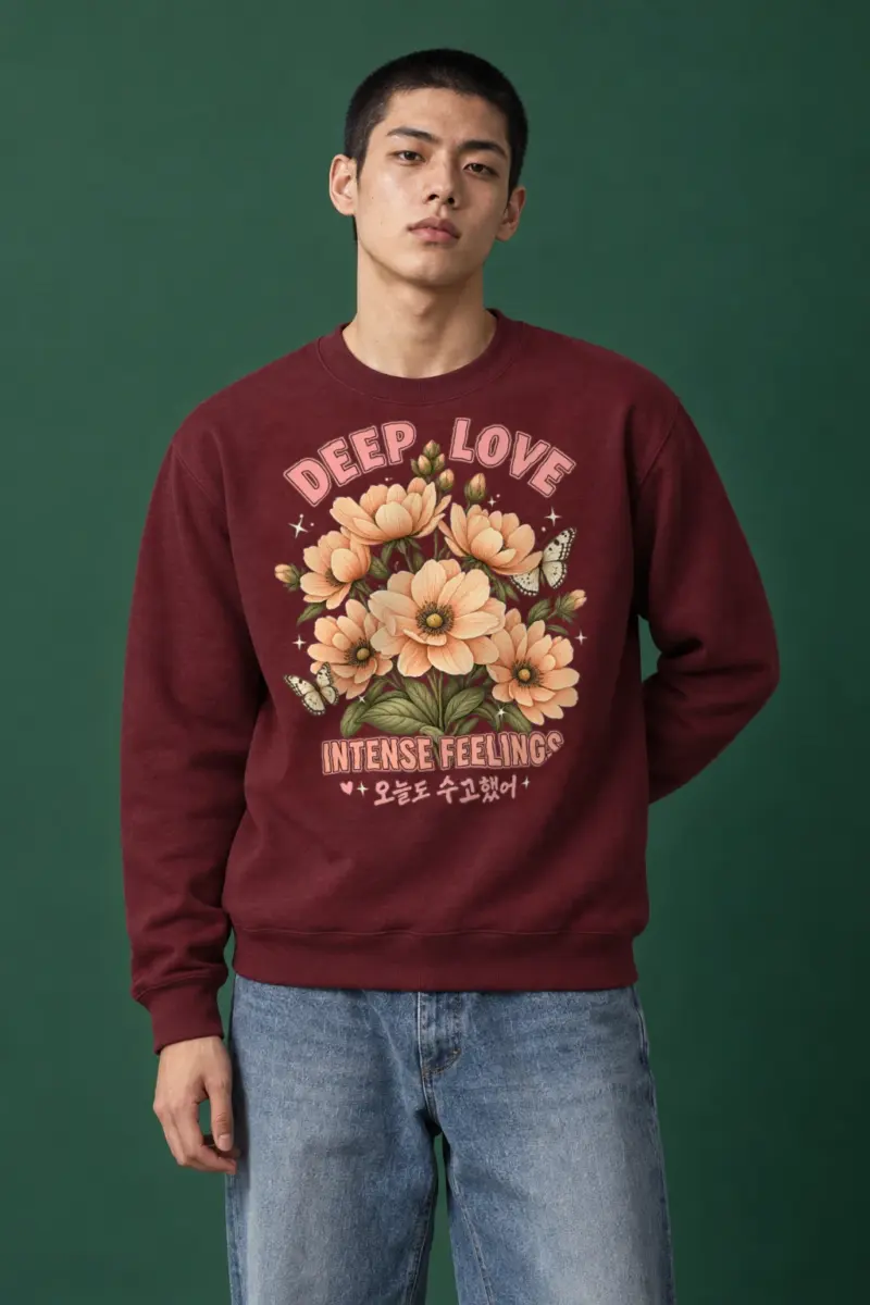 "Deep Love Daisies" Heavy Blend Unisex Crewneck Sweatshirt | Gildan 18000