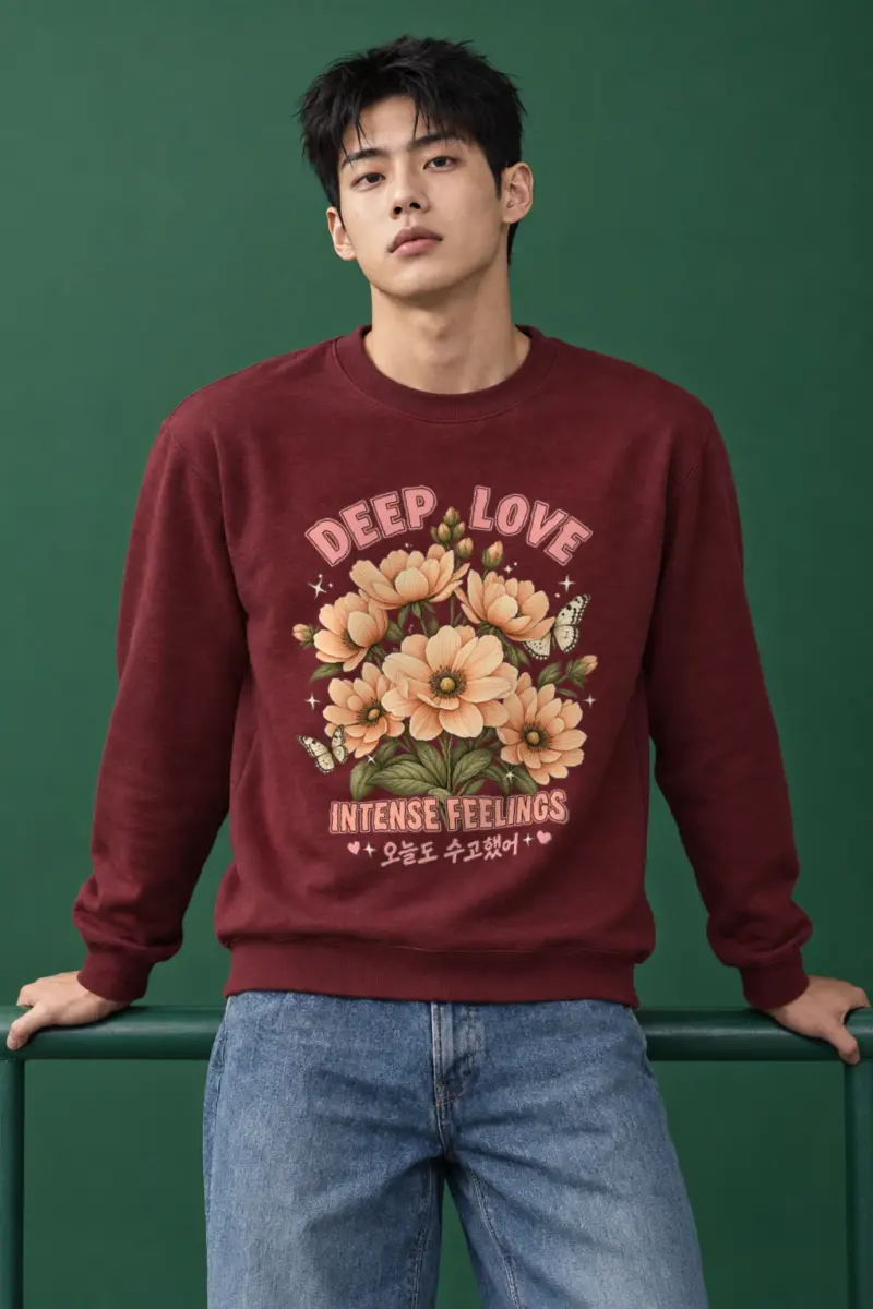 "Deep Love Daisies" Heavy Blend Unisex Crewneck Sweatshirt