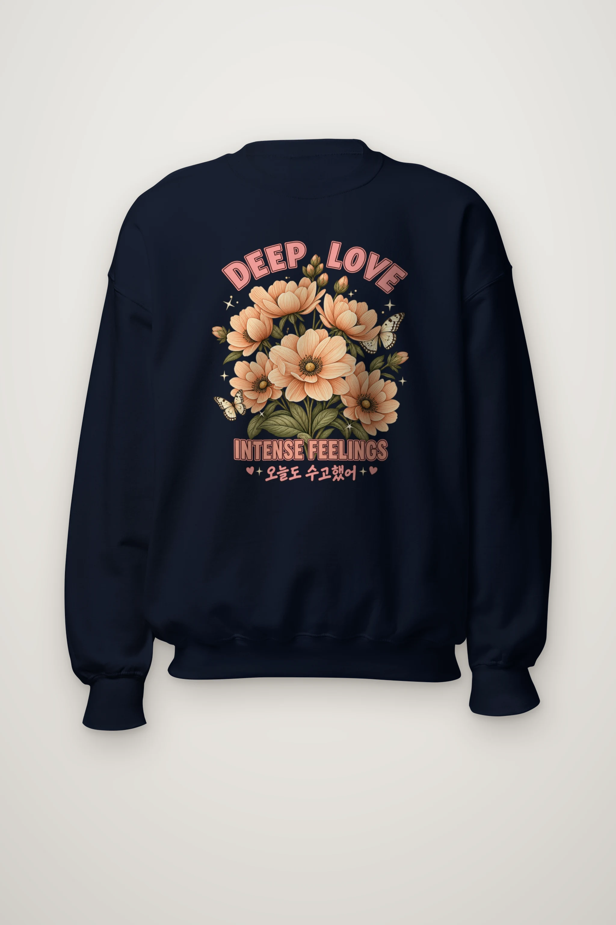 "Deep Love Daisies" Heavy Blend Unisex Crewneck Sweatshirt