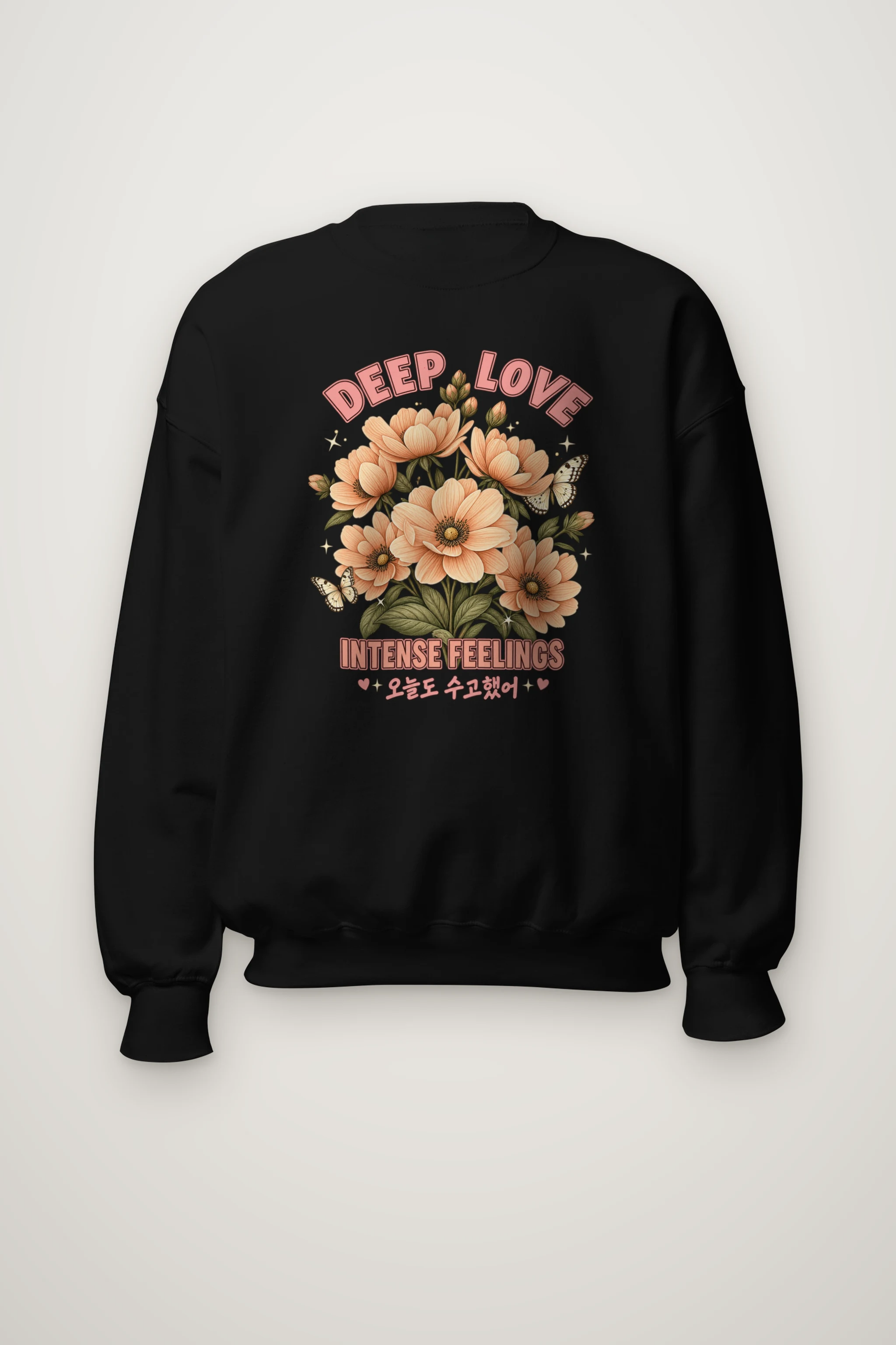 "Deep Love Daisies" Heavy Blend Unisex Crewneck Sweatshirt