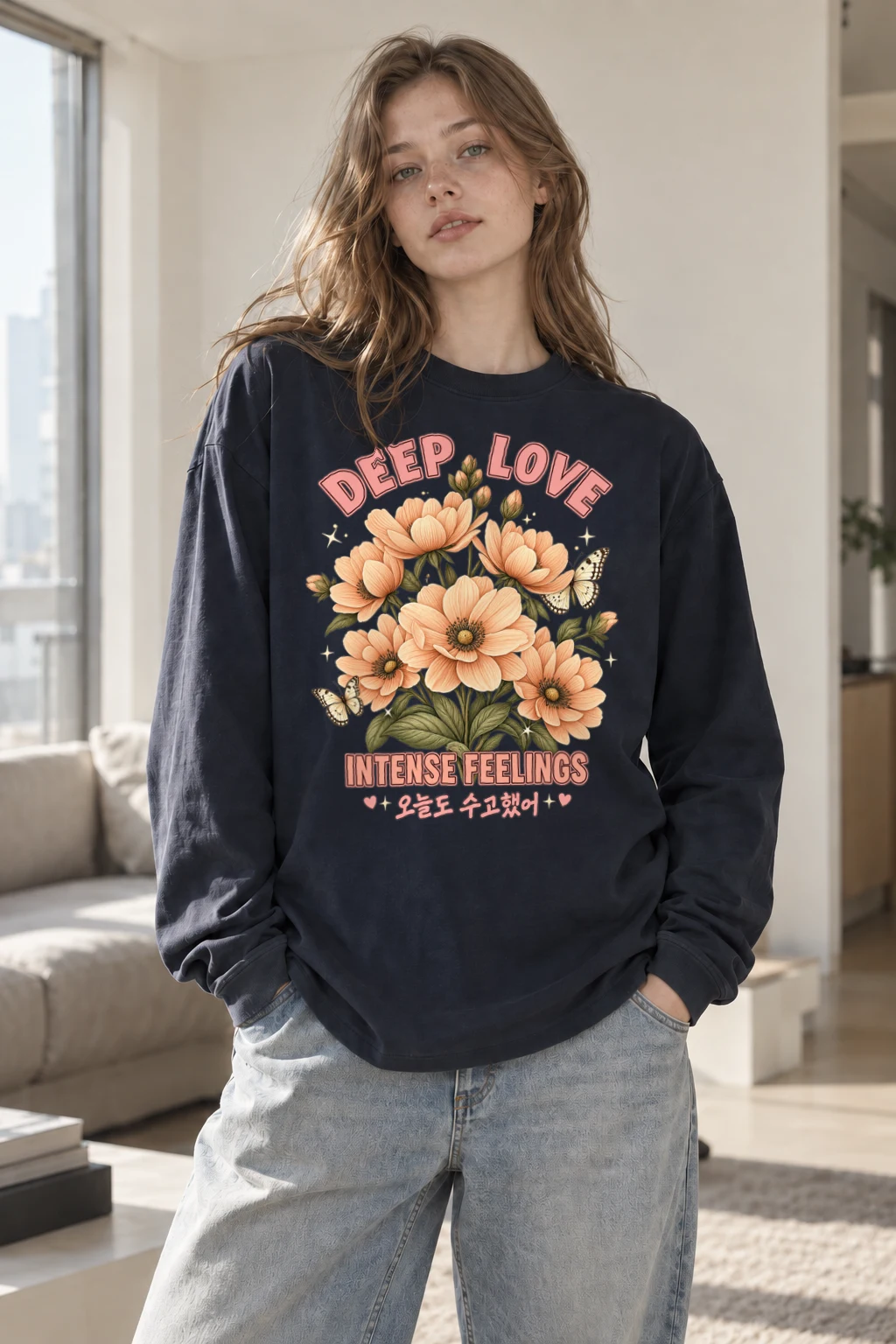 "Deep Love Daisies" Unisex Longsleeve T-shirt | Gildan 2400