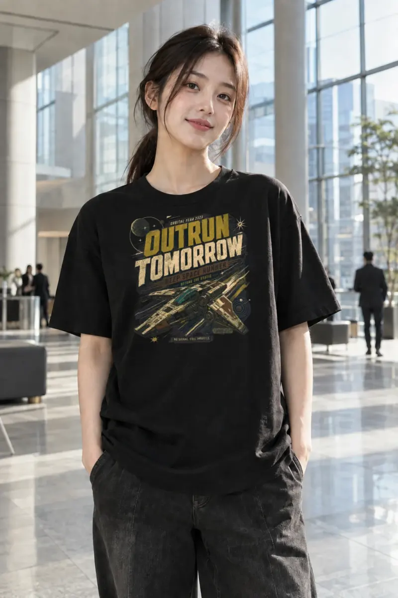 "Deep Space Runner" Heavyweight Unisex Crewneck T-shirt | Gildan 5000