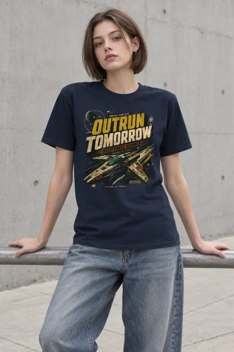 "Deep Space Runner" Heavyweight Unisex Crewneck T-shirt