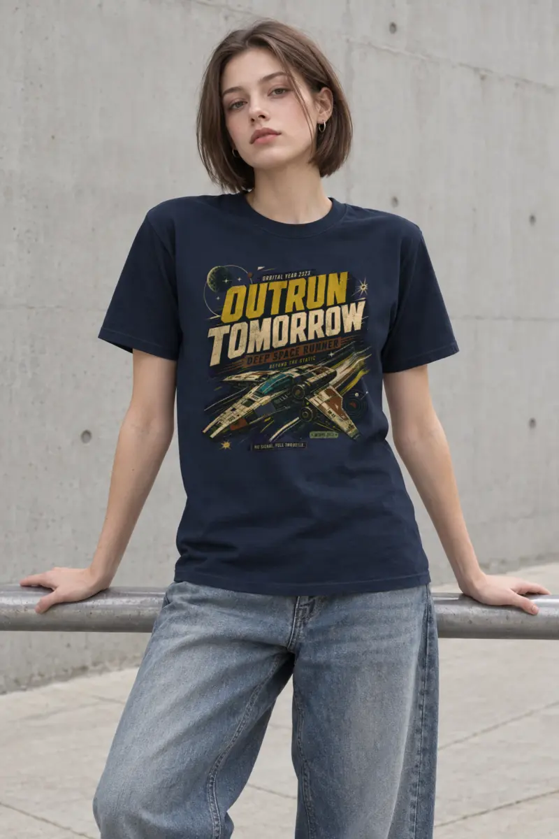 "Deep Space Runner" Heavyweight Unisex Crewneck T-shirt